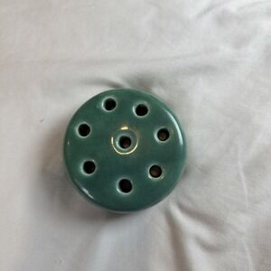 Weller Pottery Flower‎ Frog Vintage Green 8 Holes